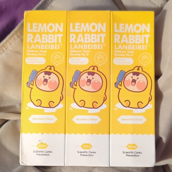 Lemon Rabbit Children's Toothpaste 3-Pack - Picture 2 of 2